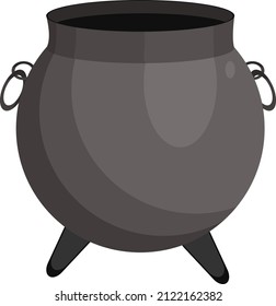 Black cauldron, illustration, vector on a white background.