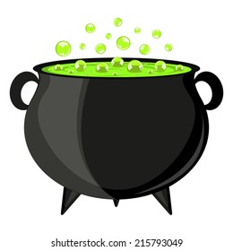 Black Cauldron Witches Potion Halloween Stock Vector (Royalty Free ...