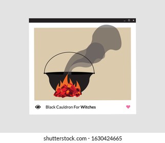 Black cauldron for witches vector