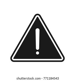 Black caution icon. For mobile apps or website.