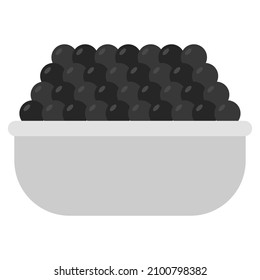 ilustración de caviar plano de caviar negro