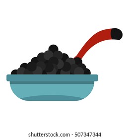 Black caviar icon. Flat illustration of black caviar vector icon for web