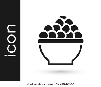 Black Caviar icon isolated on white background.  Vector