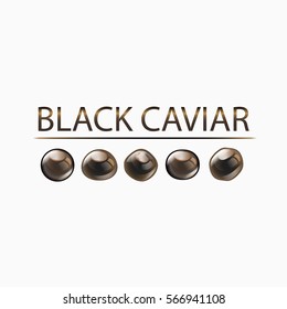 Black Caviar label. Russian seafood. Vector eps 10