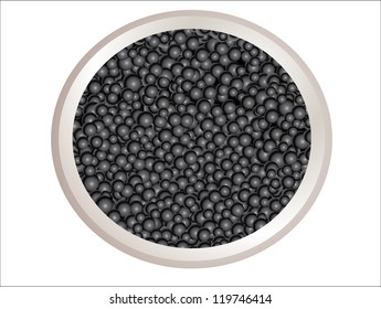 Black caviar in metal can