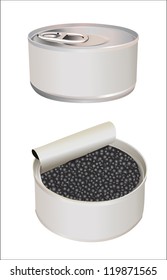 Black caviar in metal can