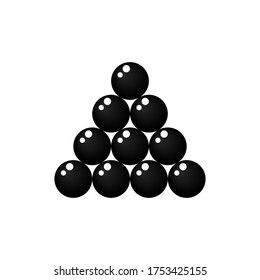 Black caviar vector illustration isolated on white. Luxury fish caviar in triangle shape