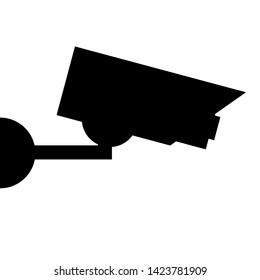 black CCTV shape icon isolated on white background. vector illustration