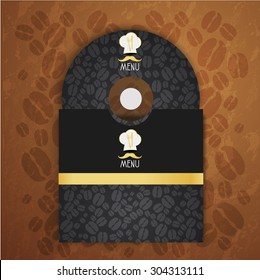 black CD cover art corporate identity Menu Restaurant Background coffee beans brown