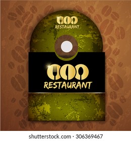 Black CD cover art corporate identity Menu Restaurant Background coffee beans brown