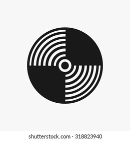 Black CD icon icons set. Vector Illustration eps10