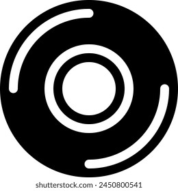 black cd or vinyl record vector icon 