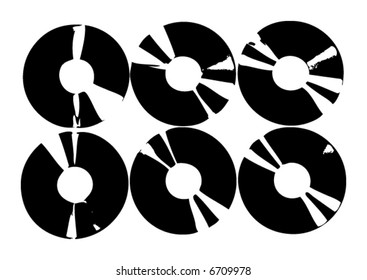 Black CDs in a grunge ink style