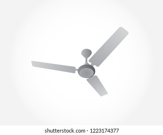 A black ceiling fan on top position of a room for cooling vector illustration