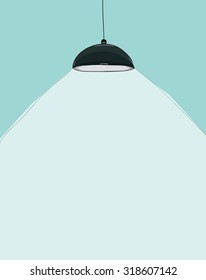 Black ceiling lamp cartoon. drawing by hand vector