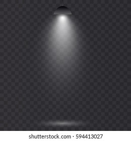 Black ceiling lamp. Light collection Vector.