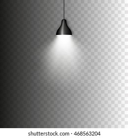 Black ceiling lamp. Vector.