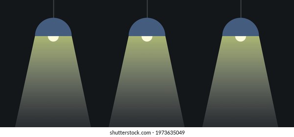 Black ceiling lamps hanging. Vector illustration EPS 10