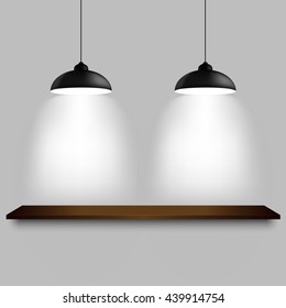 Black ceiling lamps with shelf template