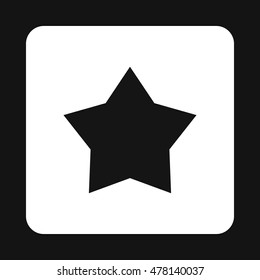 Black celestial star icon in simple style isolated on white background. Figure symbol