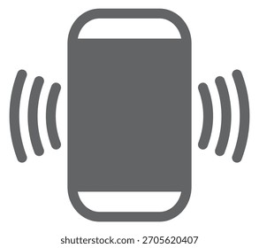 Un teléfono celular negro con un fondo blanco y una onda de sonido en blanco y negro