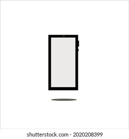 Black cell phone and white screen with white background vector.
