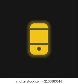 Teléfono móvil negro Icono de neón amarillo brillante