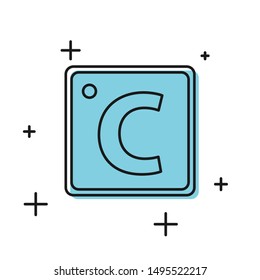 Black Celsius icon isolated on white background.  Vector Illustration