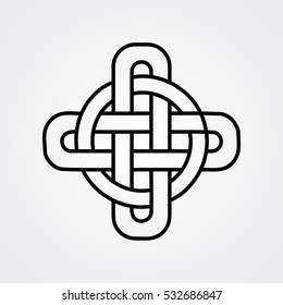 Black Celtic knot on the white background for design. Vector