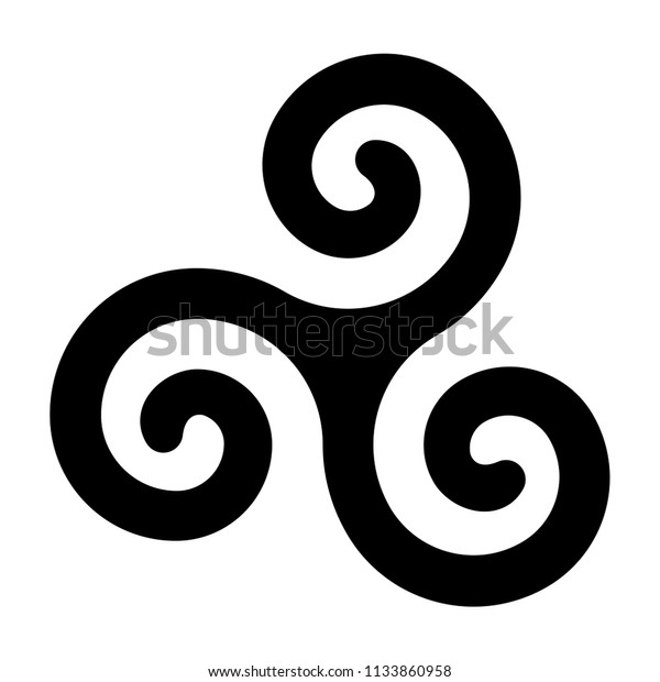 Black Celtic Spiral Triskele On White Stock Vector (Royalty Free ...