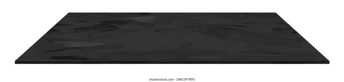 Black Cement Texture Isolated,3d Perspective Grey Concrete Shelf Rough Grain Surface,Vector Stone Table Top Monochrome Mockup Element for Bathroom Interior Display Product,Kitchen Counter desk