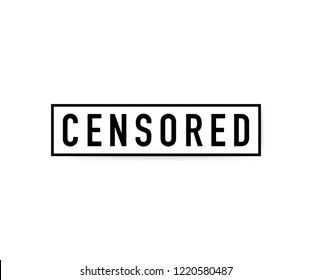 Black censor bar. Censorship rectangle. Black censored sign on white background. Vector stock illustration.