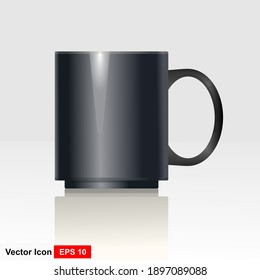 Bomba de cerámica negra. Copa sobre fondo blanco. Ilustración vectorial. Estilo realista. estilo 3D.