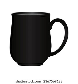 Black Ceramic Mug Isolated on white