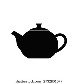 Bule de cerâmica preta isolado design plano ilustração vetorial minimalista utensílios de cozinha
