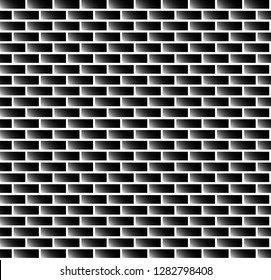 Black ceramic tile seamless texture, brick pattern, 3d illustration - Illustration