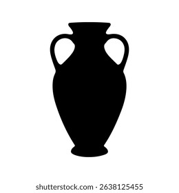 Black Ceramic vase silhouette icon vector flat design on white background