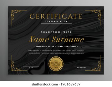 black certificate template for multipurpose use