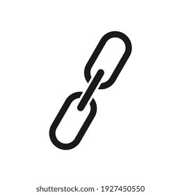 Icono de la cadena negra con estilo plano aislado en fondo blanco.
