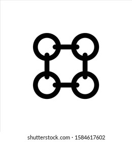 black chain icon logo on a white background