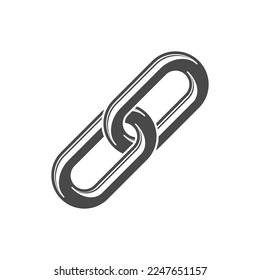 Black chain link icon, hyperlink sign. 