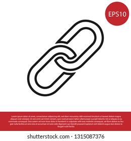 Black Chain link icon isolated on white background. Link single. Vector Illustration