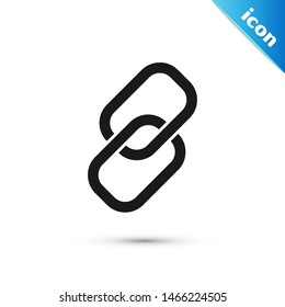 Black Chain link icon isolated on white background. Link single. Hyperlink chain symbol.  Vector Illustration