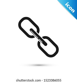 Black Chain link icon isolated on white background. Link single.  Vector Illustration