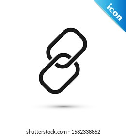 Black Chain link icon isolated on white background. Link single.  Vector Illustration