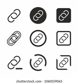Black Chain Or Link Icon Set. Vector