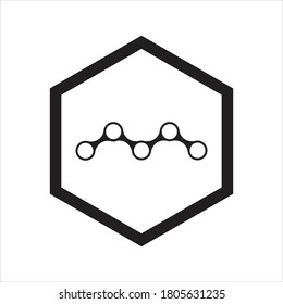 Black Chain Logo in Polygon Shape Stock Vector for any Business Company