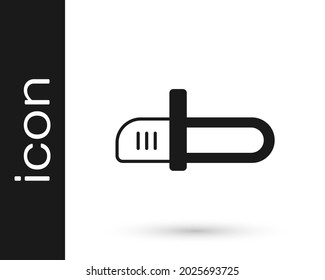Black Chainsaw icon isolated on white background.  Vector