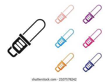 Black Chainsaw icon isolated on white background. Set icons colorful. Vector
