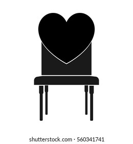 The black chair or armchair with the heart -  icon.

